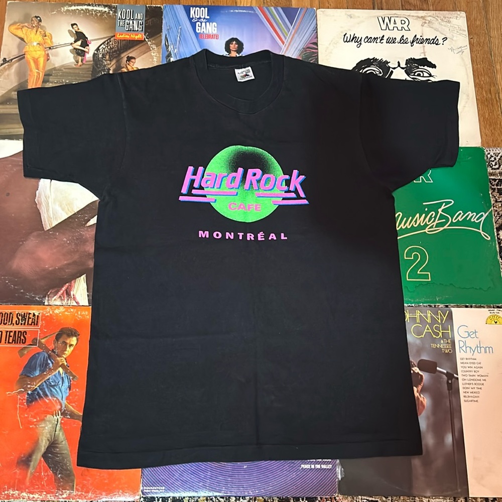 Hard Rock Cafe Montreal neon t shirt